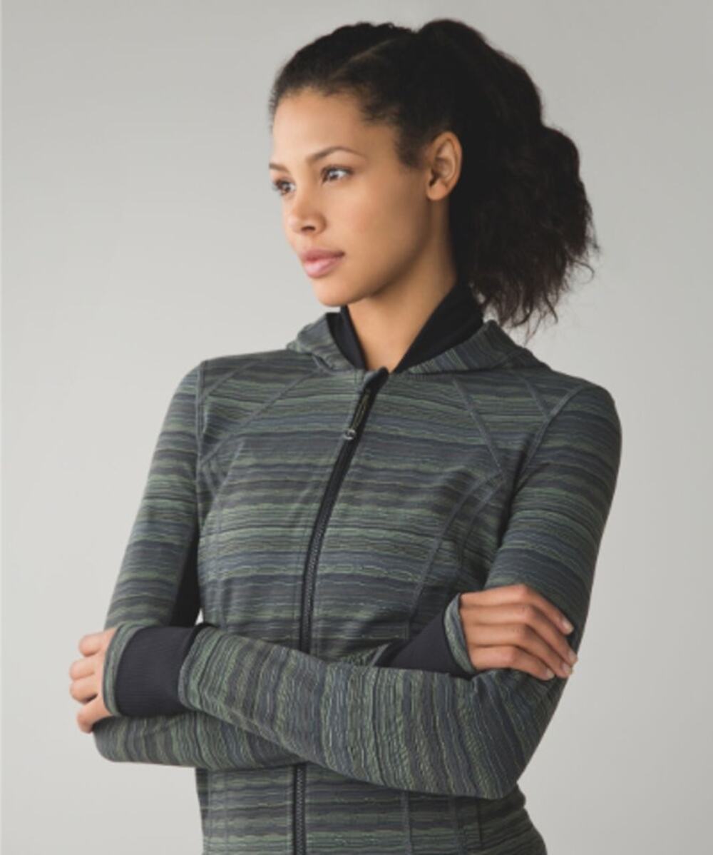 Lululemon Daily Practice Jacket Space Dye Twist Dark Slate Fatigue Green Black